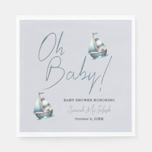 Nautical Sailboat Baby Shower Invitation Napkins