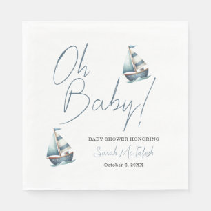 Nautical Sailboat Baby Shower Invitation Napkins