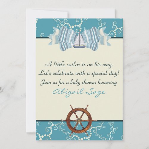 Nautical Sailboat Baby Shower Invites for Boys