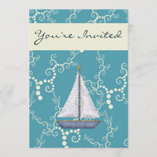 Nautical Sailboat Baby Shower Invites for Boys
