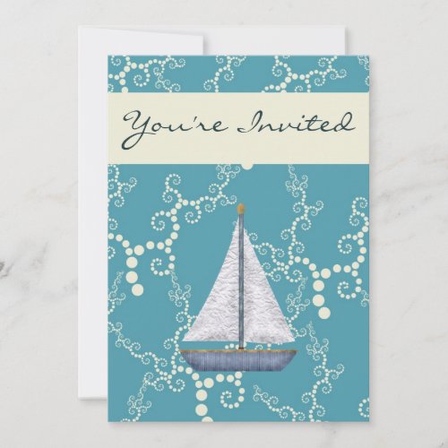 Nautical Sailboat Baby Shower Invites for Boys