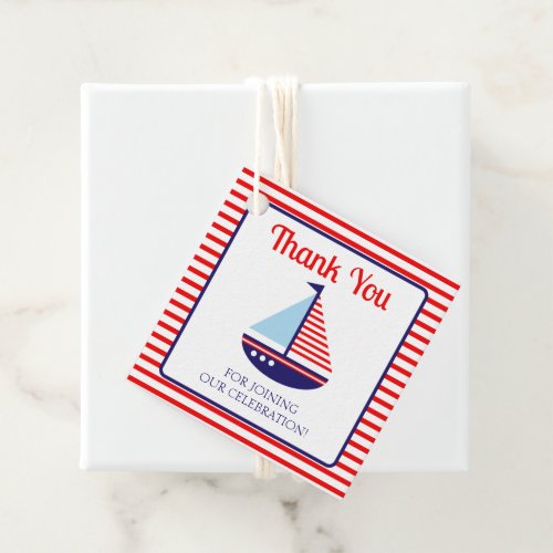 Nautical Sailboat Baby Shower Thank You Favor Tags