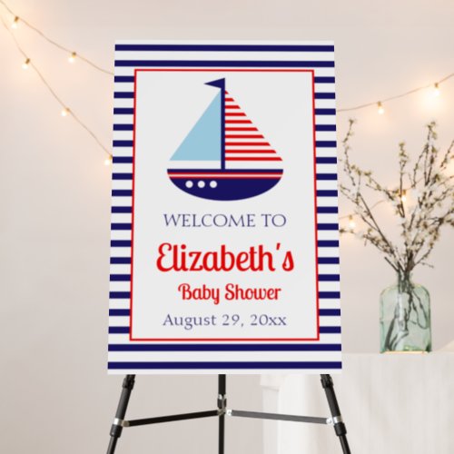 Nautical Sailboat Baby Shower Welcome Sign