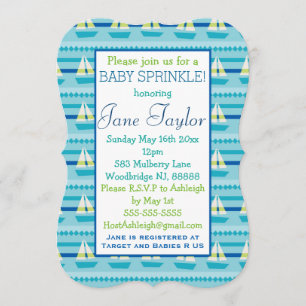 Nautical Sailboat Baby Sprinkle Invitation