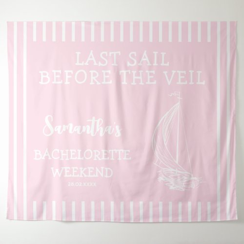 Nautical Sailboat Bachelorette Party Last Sail Tapestry