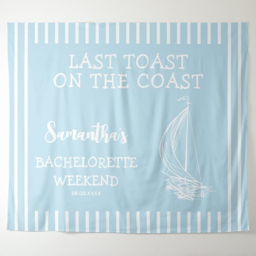 Nautical Sailboat Bachelorette Party Last Toast Tapestry