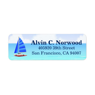 Nautical Sailboat Beach Ocean Label