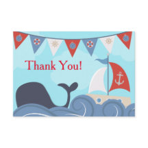 Nautical Sailboat Beach Ocean Whale Thank You