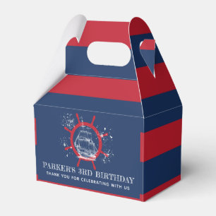 Nautical Sailboat Birthday Blue Favor Boxes