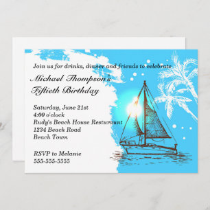 Nautical Sailboat Birthday Invitation