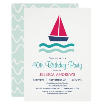 Nautical Sailboat Birthday Party Invitation Nautical Sailboat Birthday Party Invitation