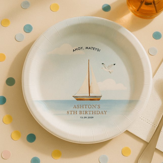 Nautical Sailboat  Birthday Party  Paper Plates (Creator Uploaded)