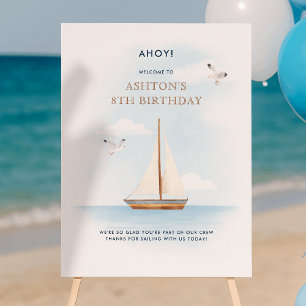 Nautical Sailboat  Birthday Welcome banner  Foam Board