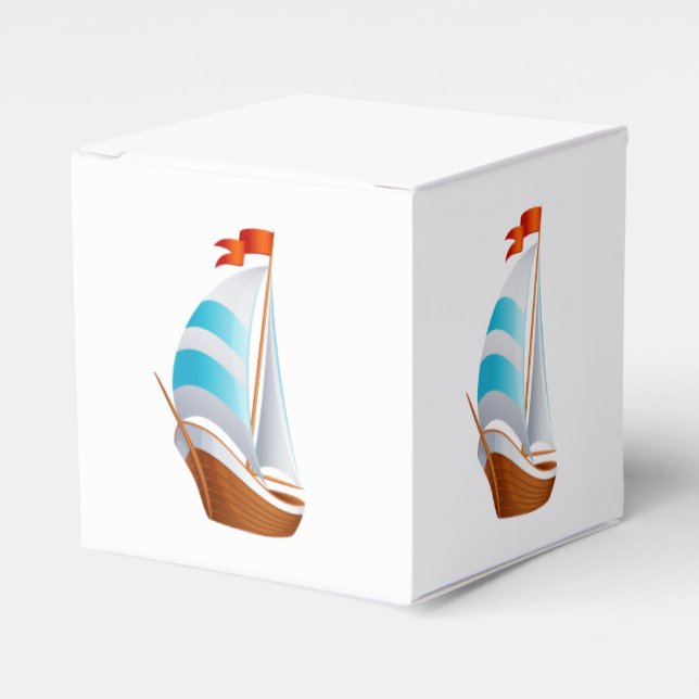 Nautical Sailboat  Blue Turquoise Gift / Favor Box (Front Side)
