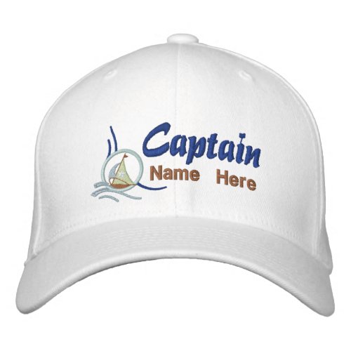 Nautical Sailboat Captain Personalized Embroidery Embroidered Baseball Cap