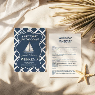 Nautical Sailboat Celebration Navy Bachelorette Invitation