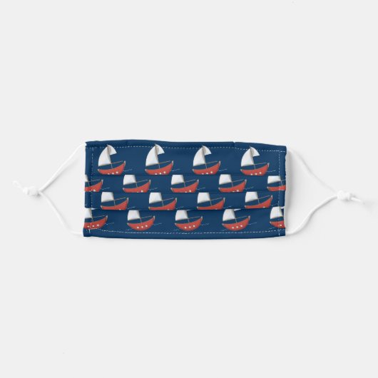 Nautical Sailboat Chic Seaside Adult Cloth Face Mask (Front, Folded)