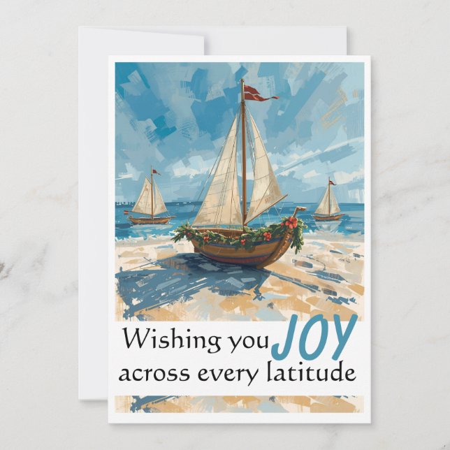 Nautical Sailboat Christmas Card (Front)