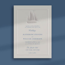 Nautical Sailboat Coastal Modern Classic Wedding