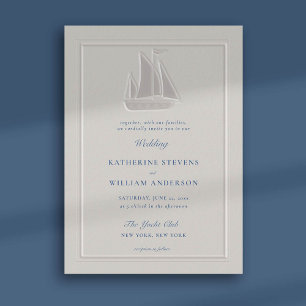 Nautical Sailboat Coastal Modern Classic Wedding Invitation