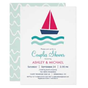 Nautical Sailboat Couples Shower Invitation Nautical Sailboat Couples Shower Invitation