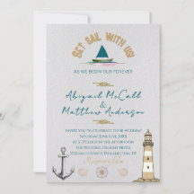 Nautical Sailboat Destination Wedding Invitation