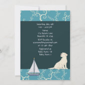 Nautical Sailboat Labrador Dog Baby Shower Invitation (Back)