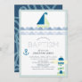 Nautical Sailboat & Lighthouse Blue Boy Baptism Invitation