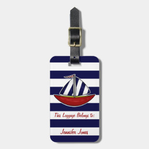 Nautical Sailboat Luggage Tag