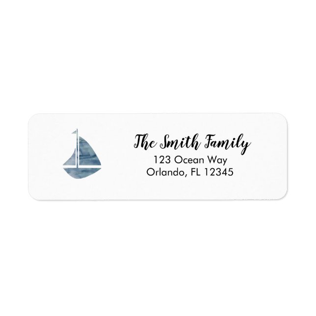 Nautical Sailboat Painting Return Address Label (Front)