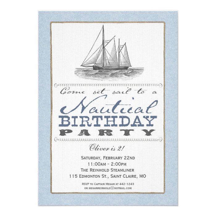 Nautical Sailboat Party Invitation