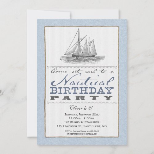 Nautical Sailboat Party Invitation