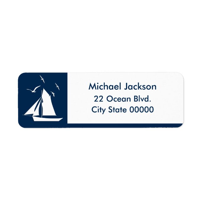 Nautical Sailboat Return Address Label (Front)