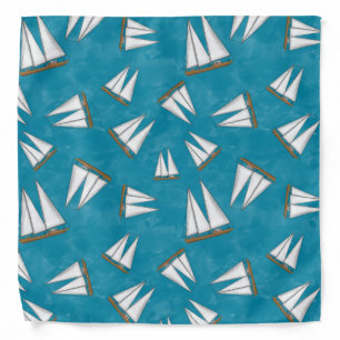 Nautical Sailboat Sailing Adventure Blue Bandana
