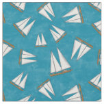 Nautical Sailboat Sailing Adventure Blue Fabric