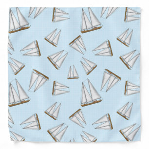 Nautical Sailboat Sailing Adventure Light Blue Bandana