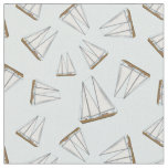 Nautical Sailboat Sailing Adventure Light Blue Fabric