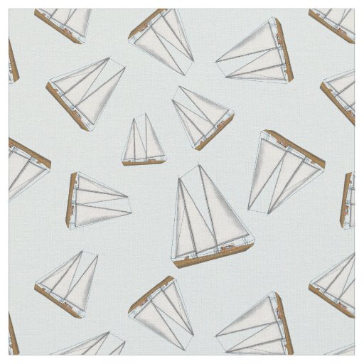 Nautical Sailboat Sailing Adventure Light Blue Fabric
