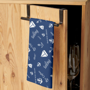 Nautical Sailboat Sailing Cotton Towel