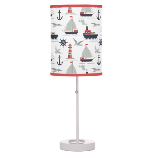 Nautical Sailboat Sailor Baby Boy Nursery Decor Table Lamp