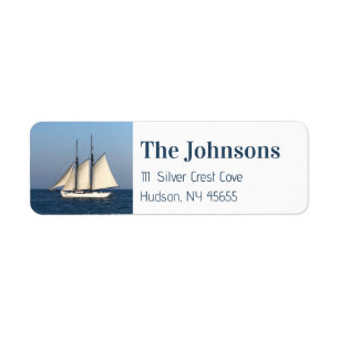 Nautical Sailboat Sea Ocean Address Label