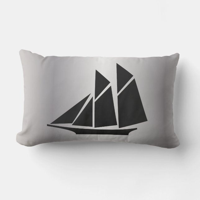 nautical SAILBOAT two-sided | Lumbar Pillow (Front)