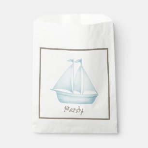 Nautical sailboat upsherin favor bag