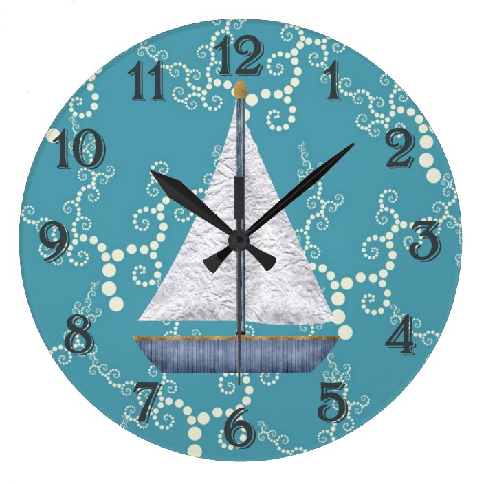 Nautical Sailboat Wall Clock | Zazzle.com