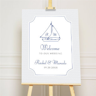 Nautical Sailboat Wedding Foam Board