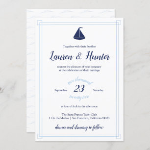 Nautical Sailboat Wedding Invitation