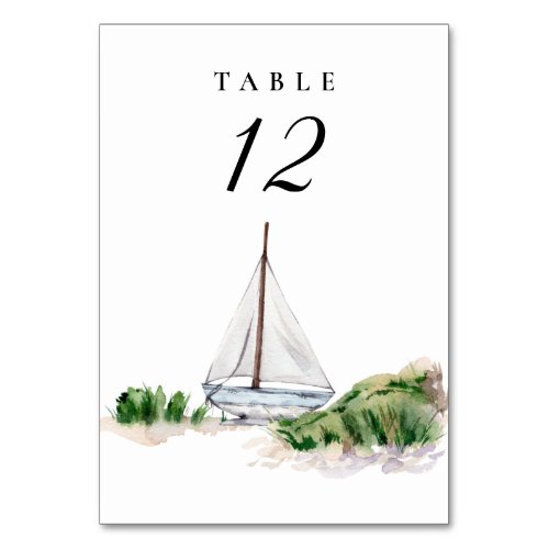 Nautical Sailboat Wedding Table Number