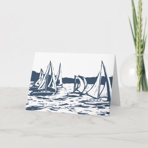 Nautical Sailboat Wedding Thank You Card