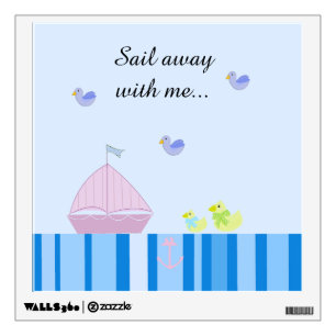 Nautical Sailboat with Cute Saying Wall Sticker