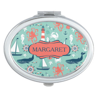 Nautical Sailboats And Whales Vanity Mirror
